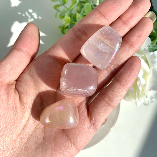 Galets de Quartz Rose Aura d'Ange