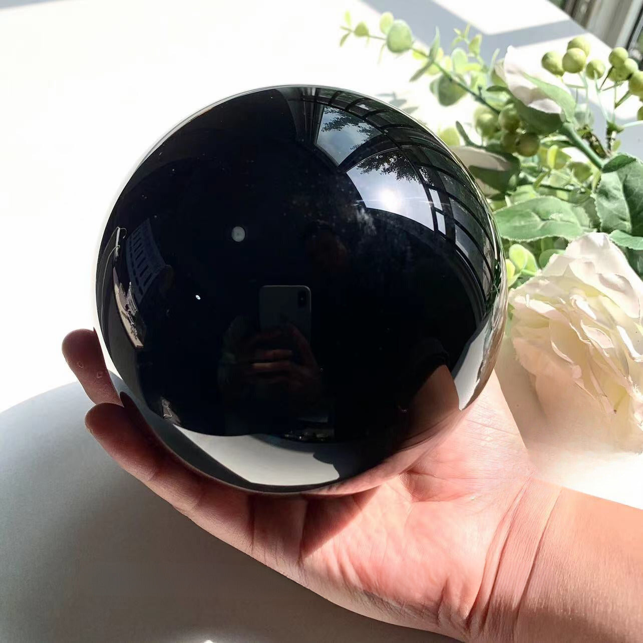 Sphère en Obsidienne Noire