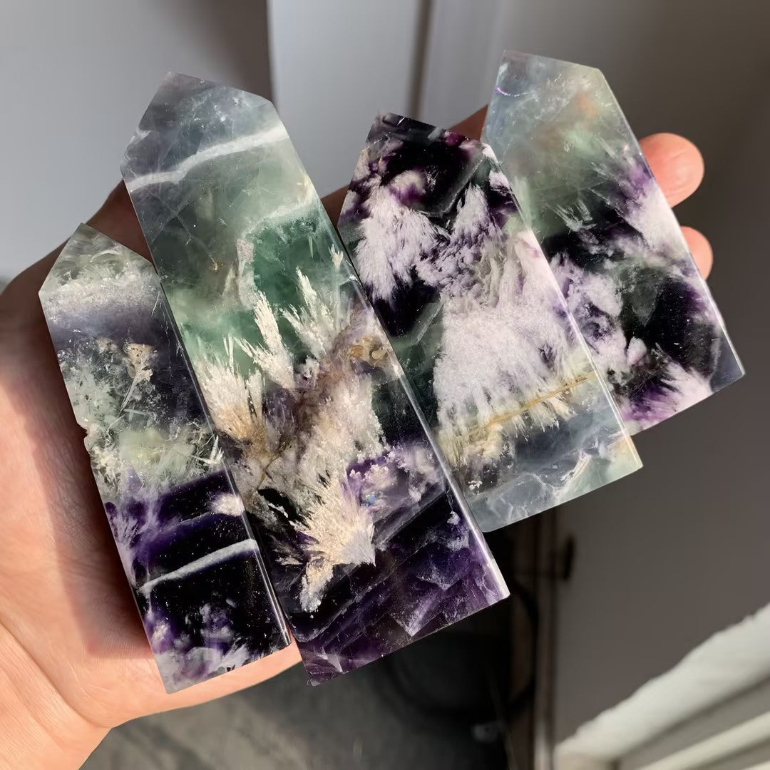 Tours de Fluorite Flocon de Neige