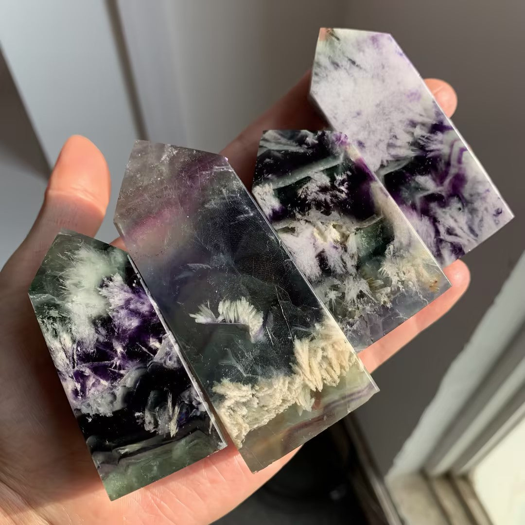 Tours de Fluorite Flocon de Neige